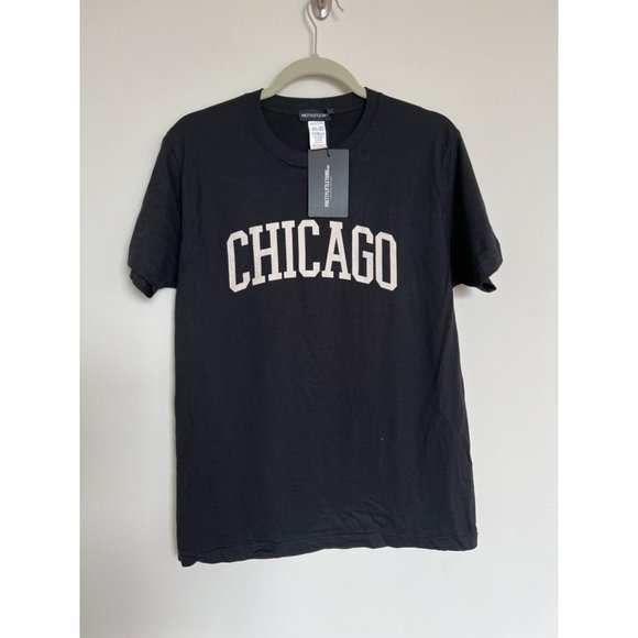 PrettyLittleThing Tops - PrettyLittleThing Black "Chicago" T-Shirt - Size 6